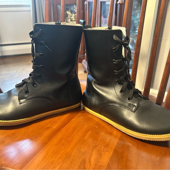 Barefoot Black Lace-Up Grounding Ankle Boots - Picture 4 of 8